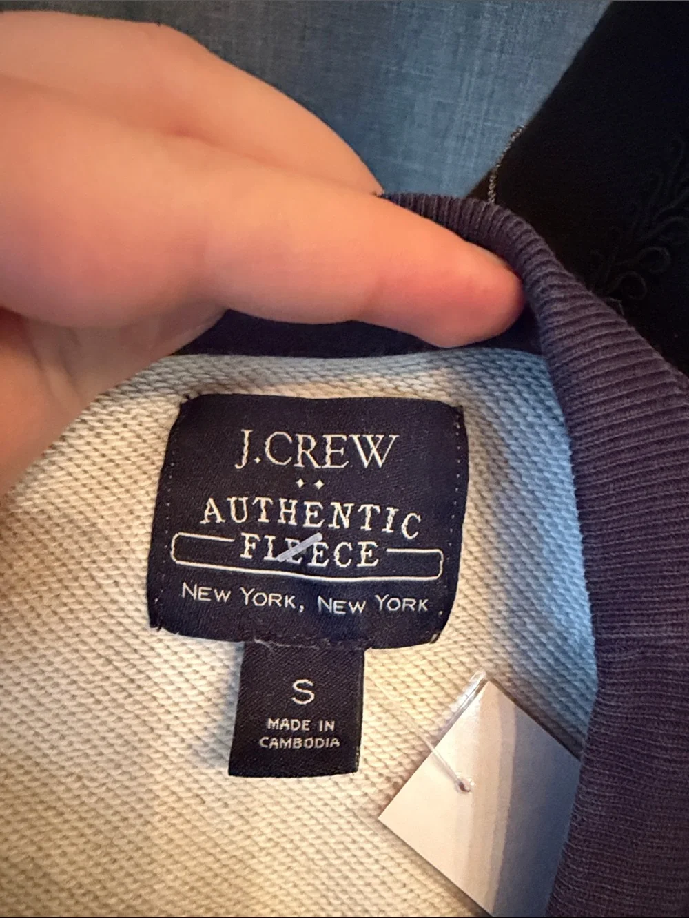 J. Crew Two-Tone Crewneck Sweatshirt — Gray & Navy